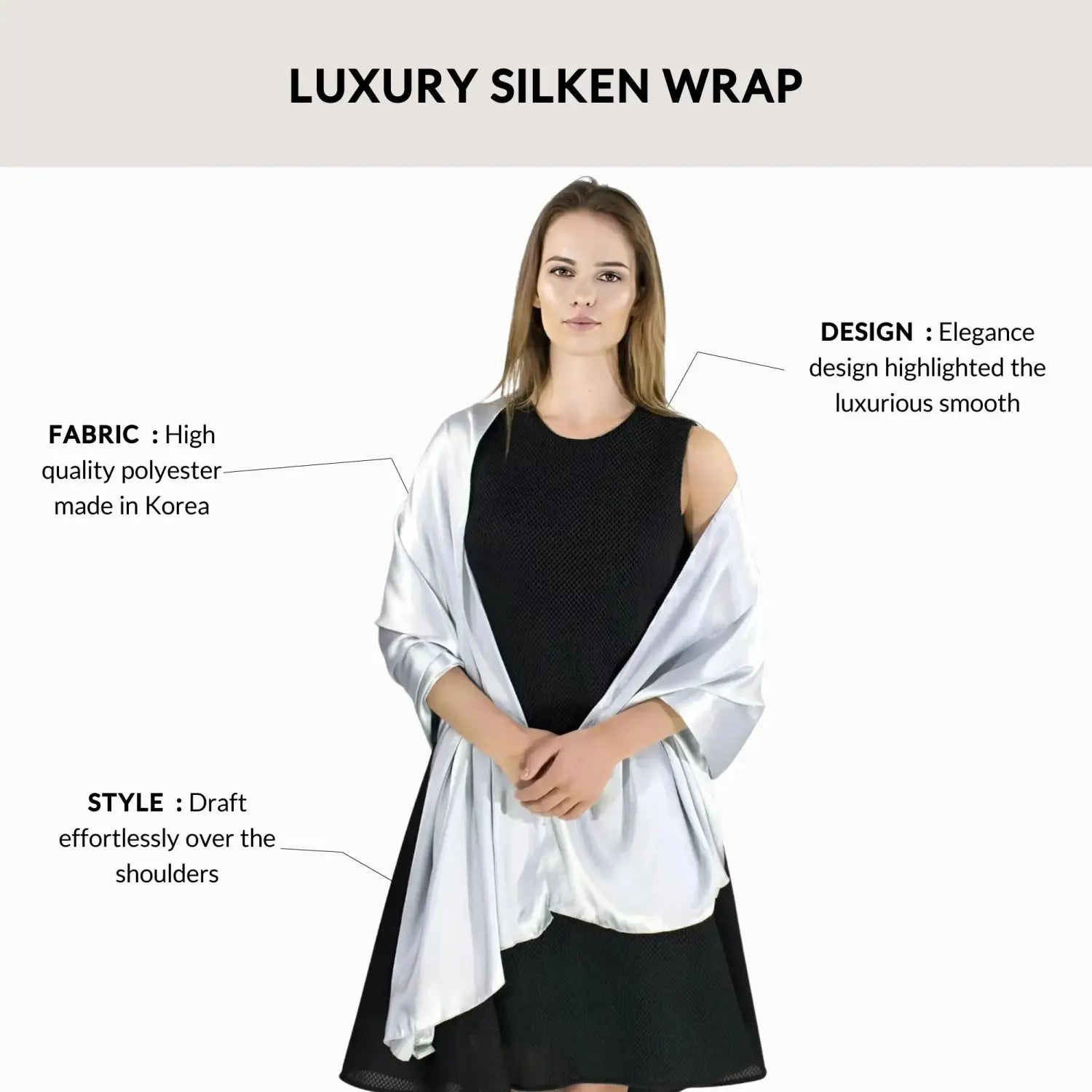 Satin Shawl for Weddings & Parties – Luxurious Fabric Perfect Hemming - Shawls & Wraps