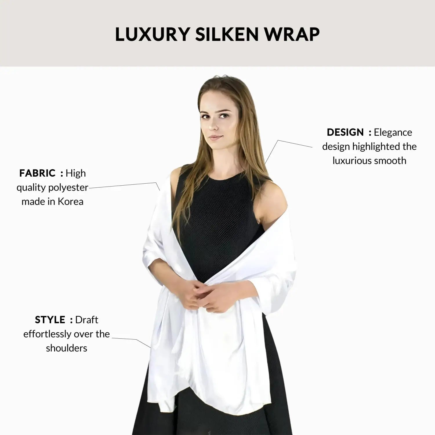 Satin Shawl for Weddings & Parties – Luxurious Fabric Perfect Hemming - Shawls & Wraps