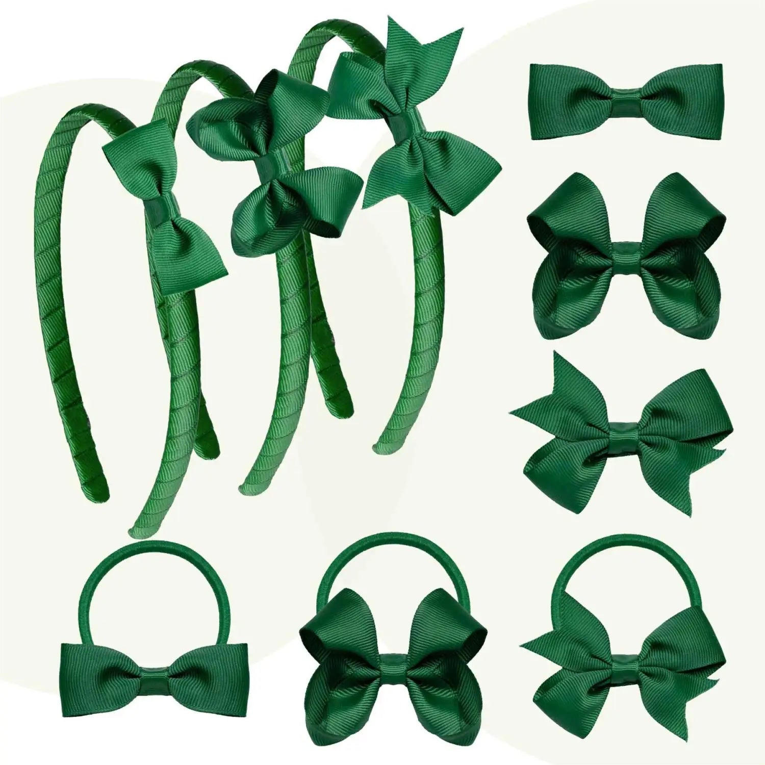 School Hair Accessories Set with Bow Alice Bands Alligator Clips & Elastics - Hair Accessory Set