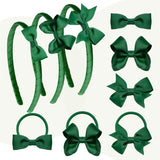 School Hair Accessories Set with Bow Alice Bands Alligator Clips & Elastics - Hair Accessory Set