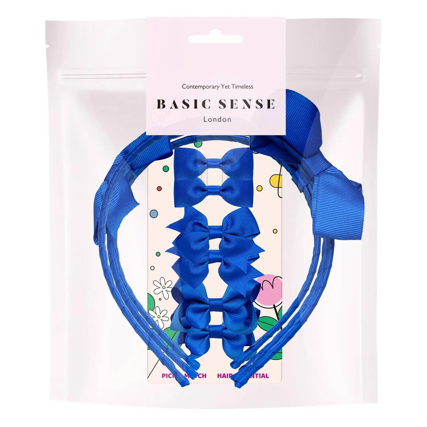 School Hair Accessories Set with Bow Alice Bands Alligator Clips & Elastics - Hair Accessory Set