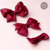 School Hair Accessories Set with Bow Alice Bands Alligator Clips & Elastics - Hair Accessory Set