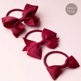 School Hair Accessories Set with Bow Alice Bands Alligator Clips & Elastics - Hair Accessory Set