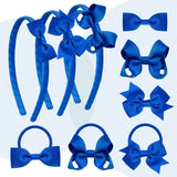 School Hair Accessories Set with Bow Alice Bands Alligator Clips & Elastics - Hair Accessory Set