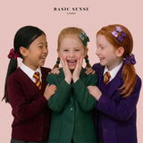 School Hair Bow Clips and Gingham Elastic Set for Girls - Hair Accessory Set