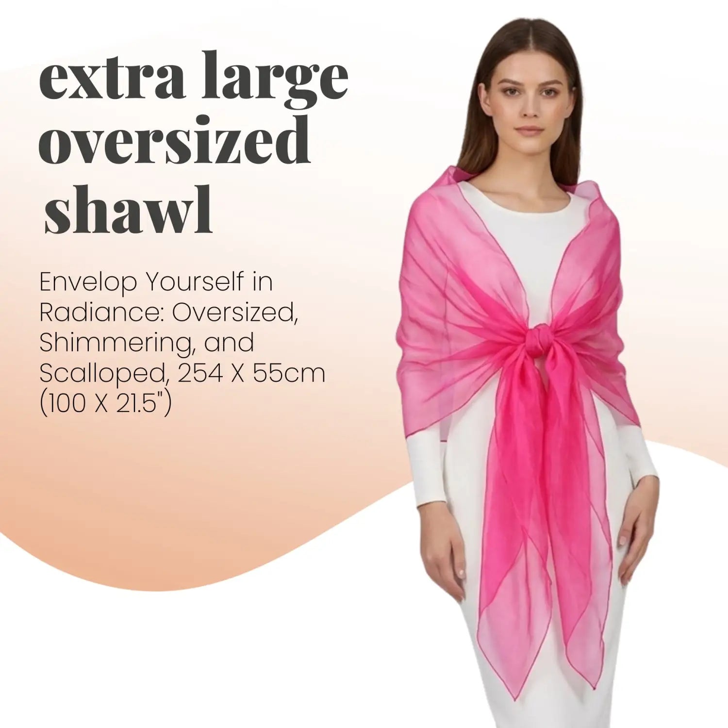 Sheer Shimmer Evening Lightweight Stole - Shawls & Wraps