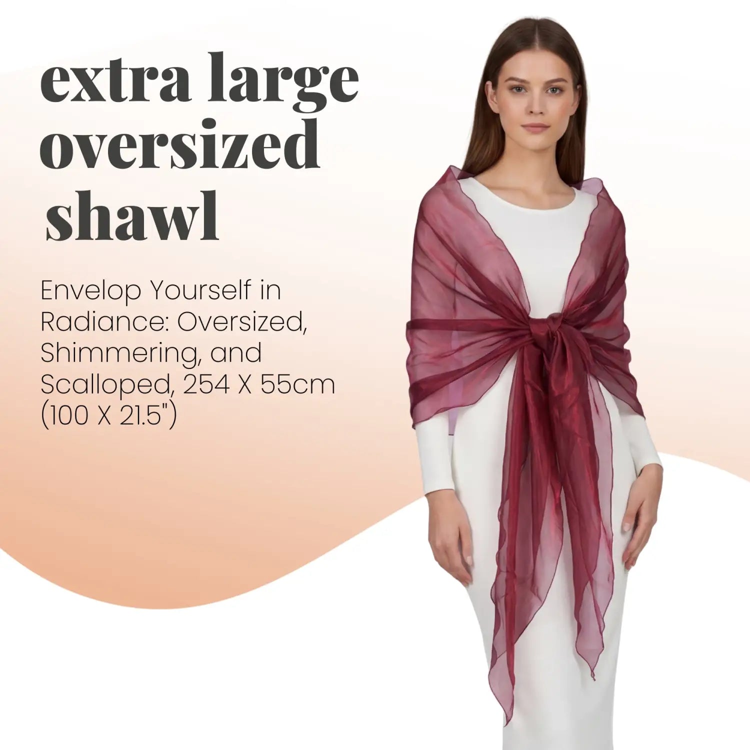 Sheer Shimmer Evening Lightweight Stole - Shawls & Wraps