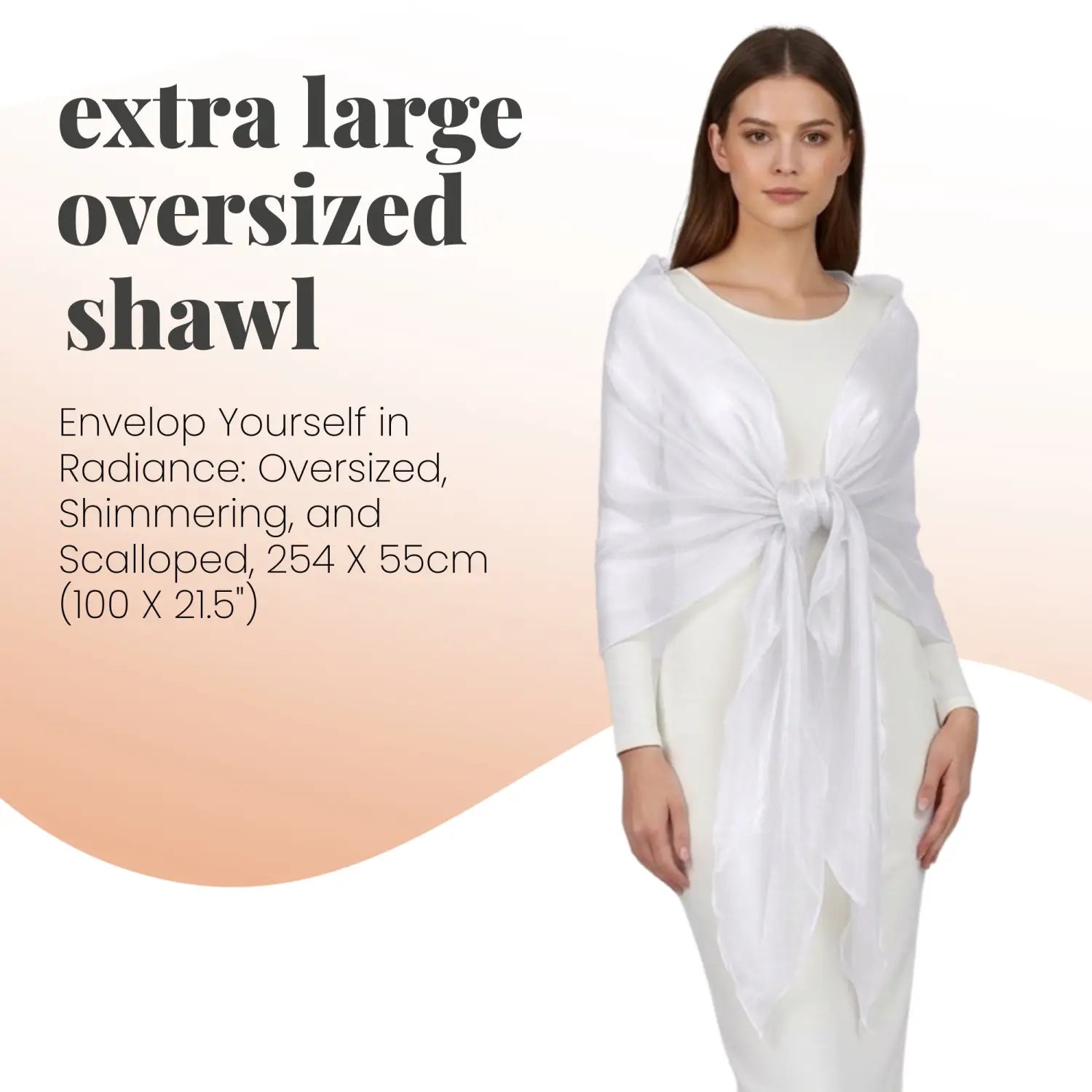 Sheer Shimmer Evening Lightweight Stole - Shawls & Wraps