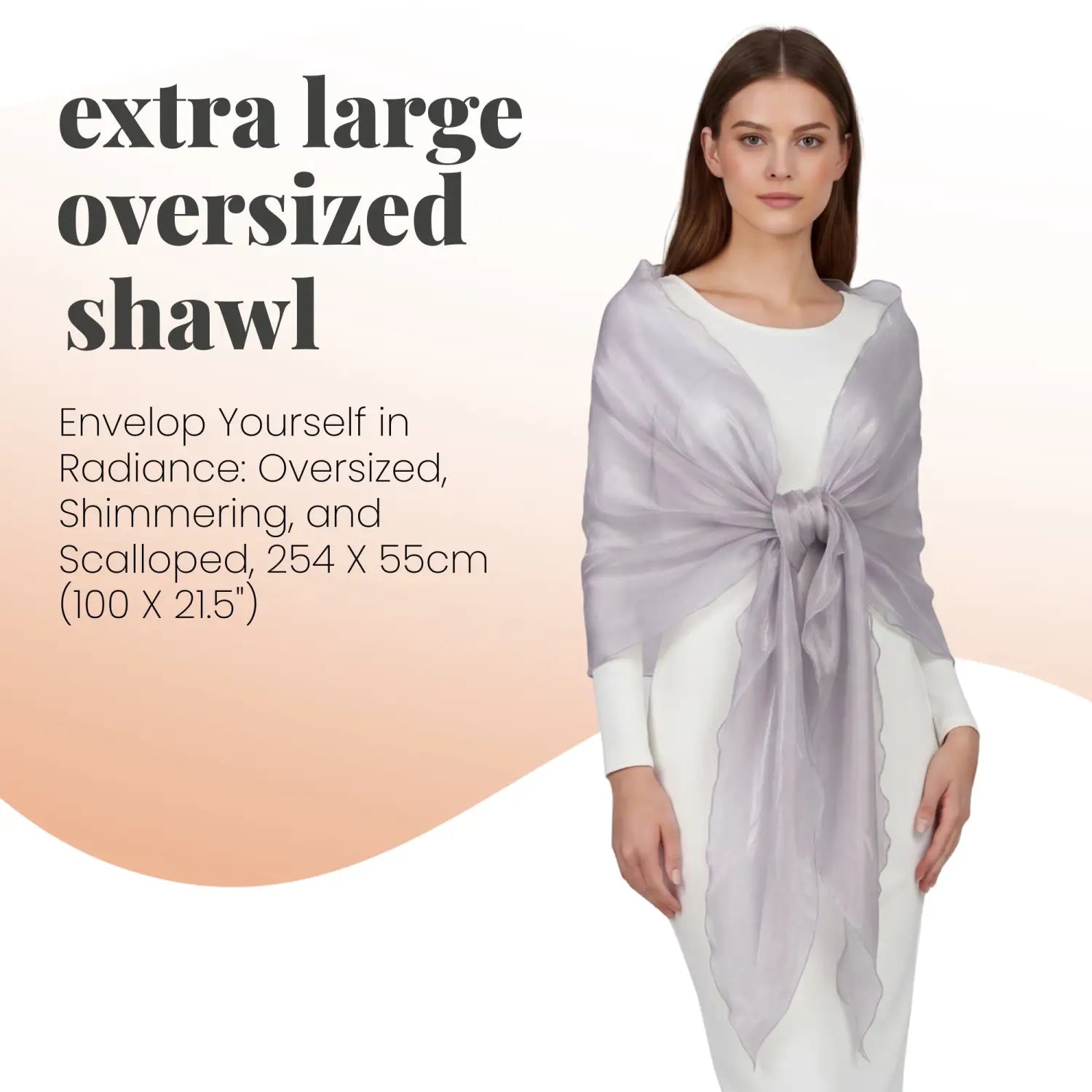 Sheer Shimmer Evening Lightweight Stole - Shawls & Wraps