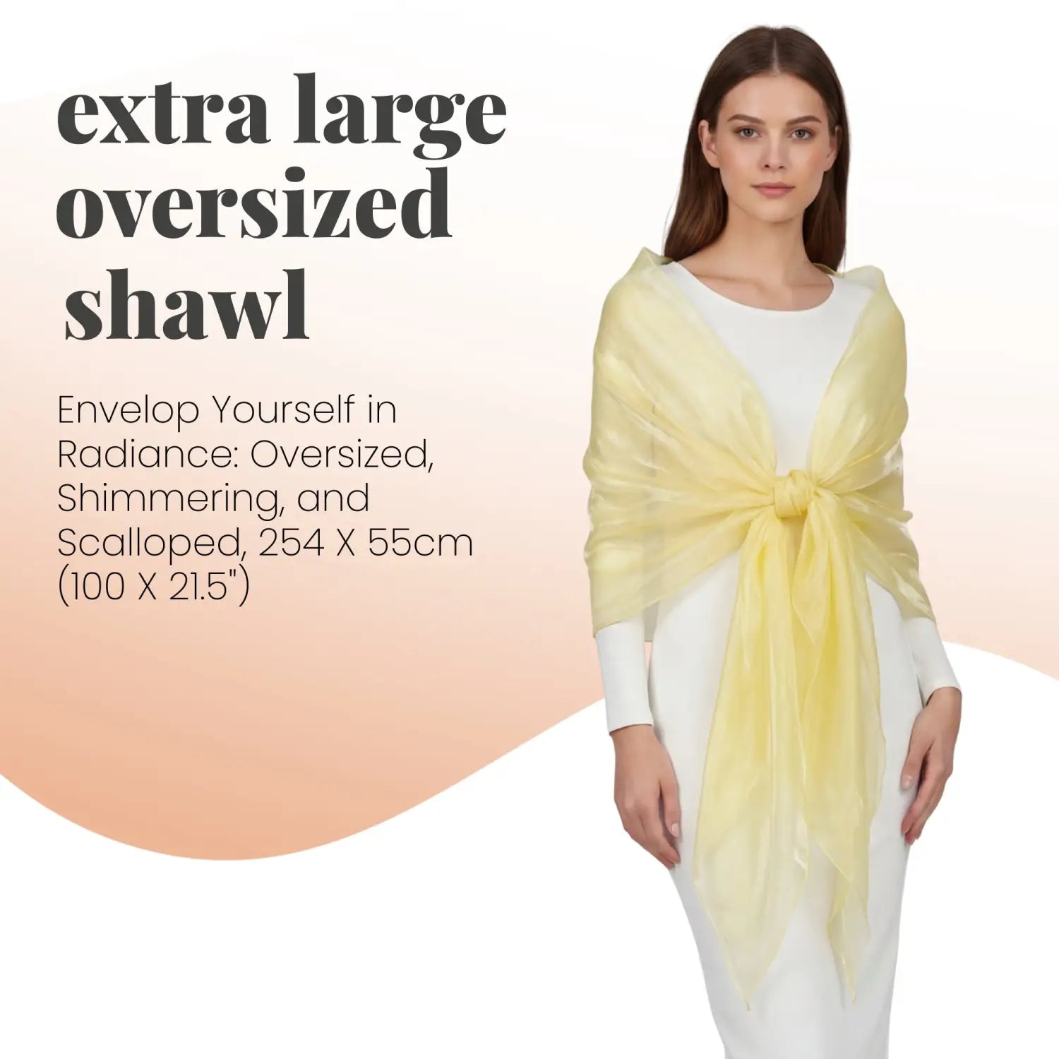 Sheer Shimmer Evening Lightweight Stole - Shawls & Wraps