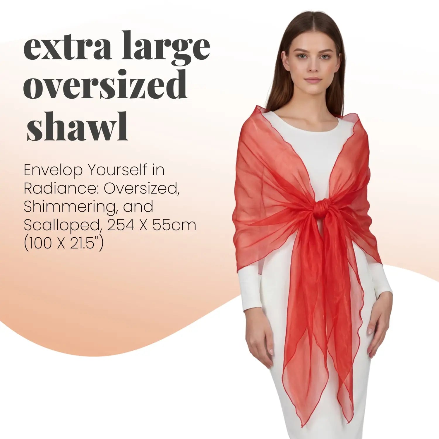 Sheer Shimmer Evening Lightweight Stole - Shawls & Wraps