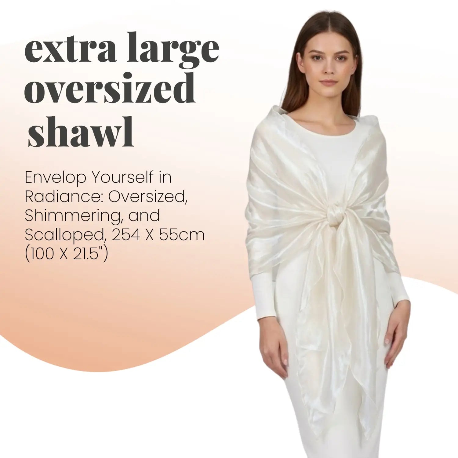 Sheer Shimmer Evening Lightweight Stole - Shawls & Wraps