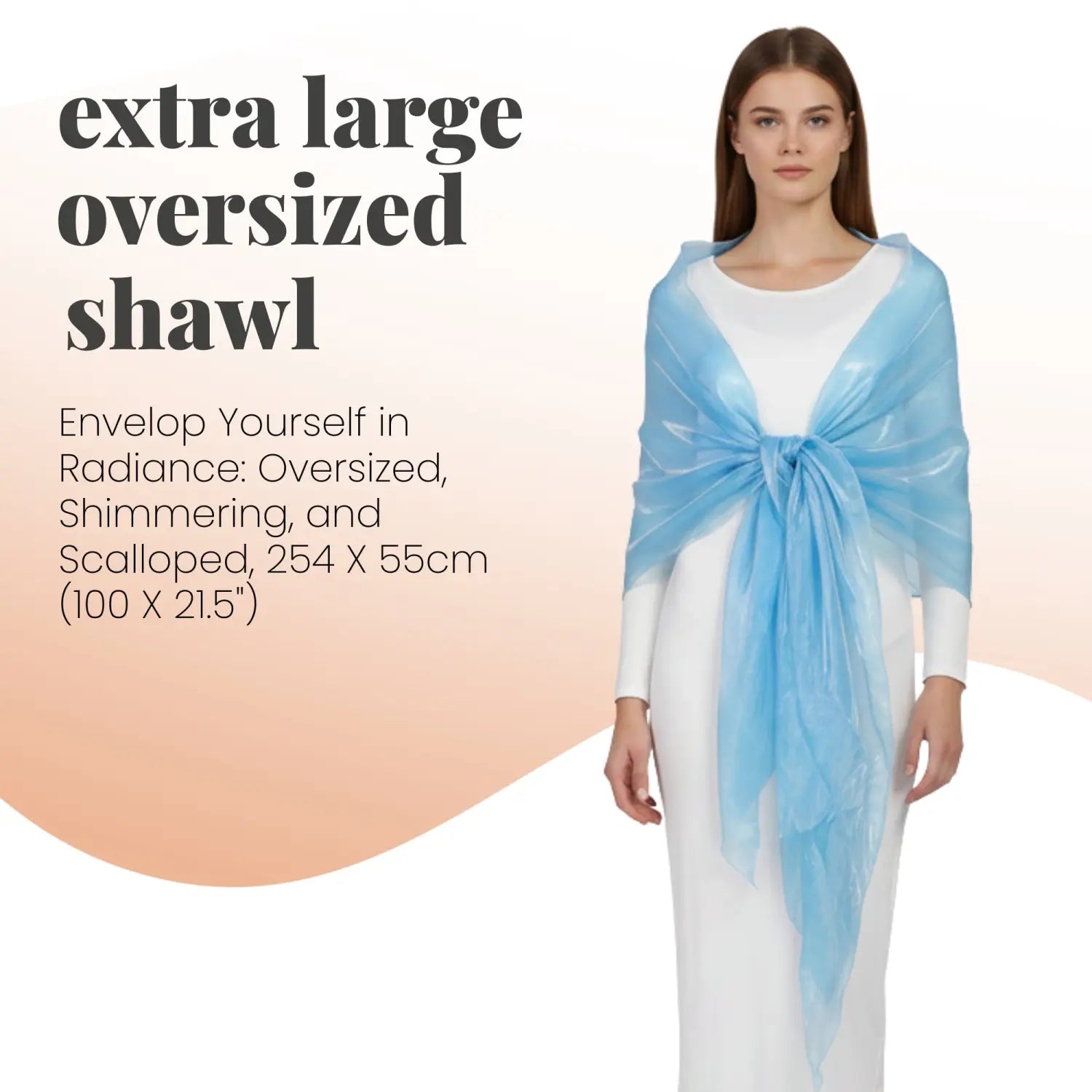 Sheer Shimmer Evening Lightweight Stole - Shawls & Wraps