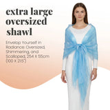 Sheer Shimmer Evening Lightweight Stole - Shawls & Wraps