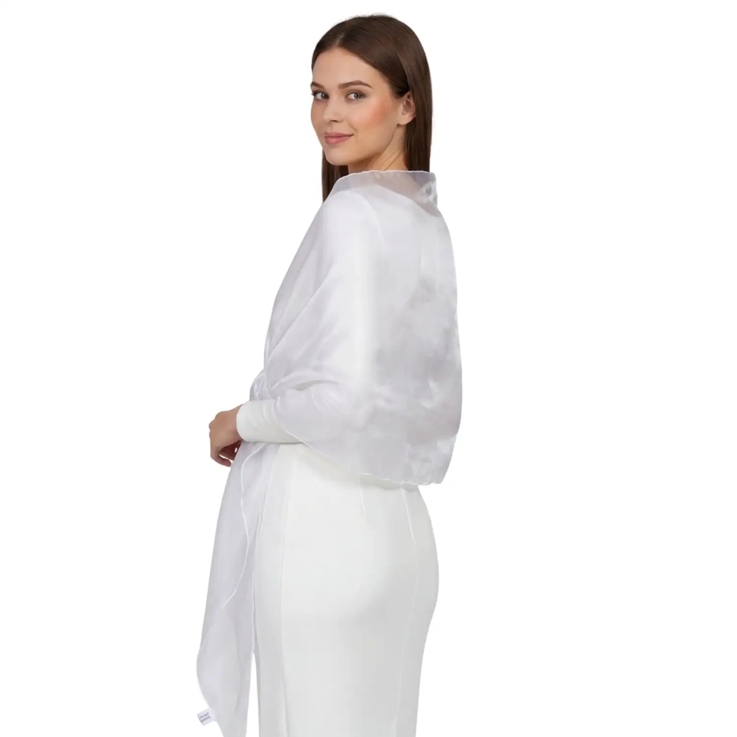 Sheer Shimmer Evening Lightweight Stole - White - Shawls & Wraps