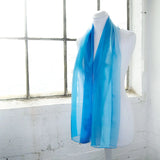Shimmer Stripe Satin Two-Tone Colors Scarf on a Mannequin