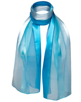 Blue and white satin stripe scarf | Shimmer Stripe Satin Scarf | Two-Tone Colors
