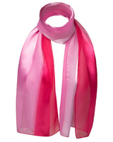 Shimmer Stripe Satin Scarf in Pink and White - Two-Tone Colors