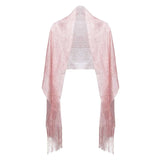 Shimmering Lurex Scarf Fishnet Evening Shawl Scarves - Baby Pink - Shawls & Wraps