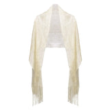 Shimmering Lurex Scarf Fishnet Evening Shawl Scarves - Champagne Gold - Shawls & Wraps