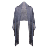 Shimmering Lurex Scarf Fishnet Evening Shawl Scarves - Navy - Shawls & Wraps