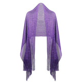 Shimmering Lurex Scarf Fishnet Evening Shawl Scarves - Purple - Shawls & Wraps