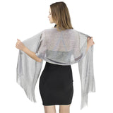 Shimmering Lurex Scarf Fishnet Evening Shawl Scarves - Shawls & Wraps