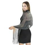 Shimmering Lurex Scarf Fishnet Evening Shawl Scarves - Shawls & Wraps
