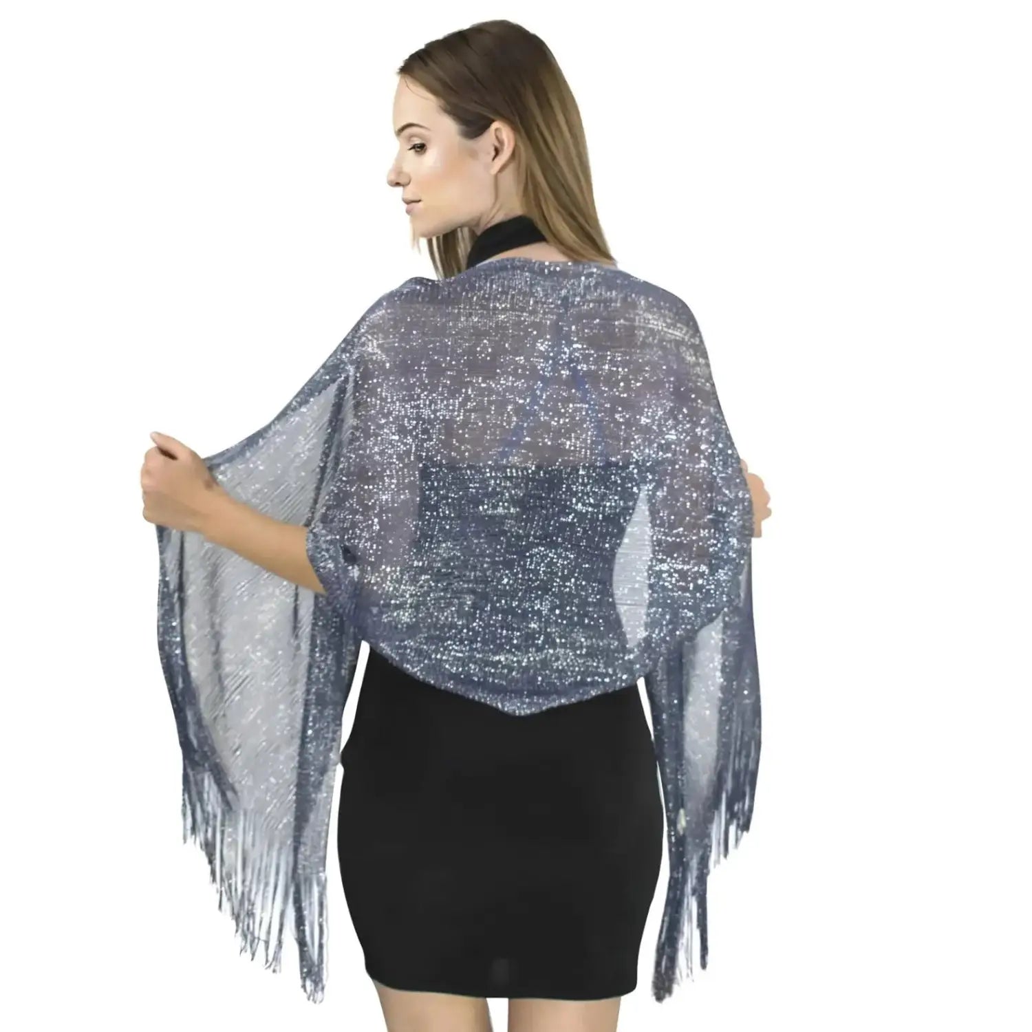 Shimmering Lurex Scarf Fishnet Evening Shawl Scarves - Shawls & Wraps