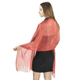 Shimmering Lurex Scarf Fishnet Evening Shawl Scarves - Shawls & Wraps
