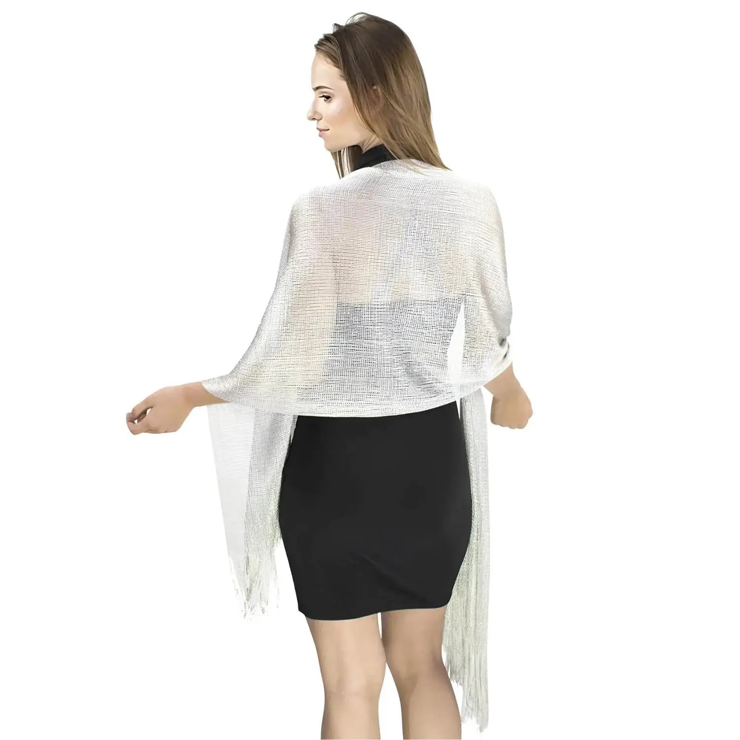 Shimmering Lurex Scarf Fishnet Evening Shawl Scarves - Shawls & Wraps
