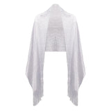 Shimmering Lurex Scarf Fishnet Evening Shawl Scarves - White Silver - Shawls & Wraps