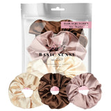 Shimmering Soft Satin Hair Scrunchies pack of 3