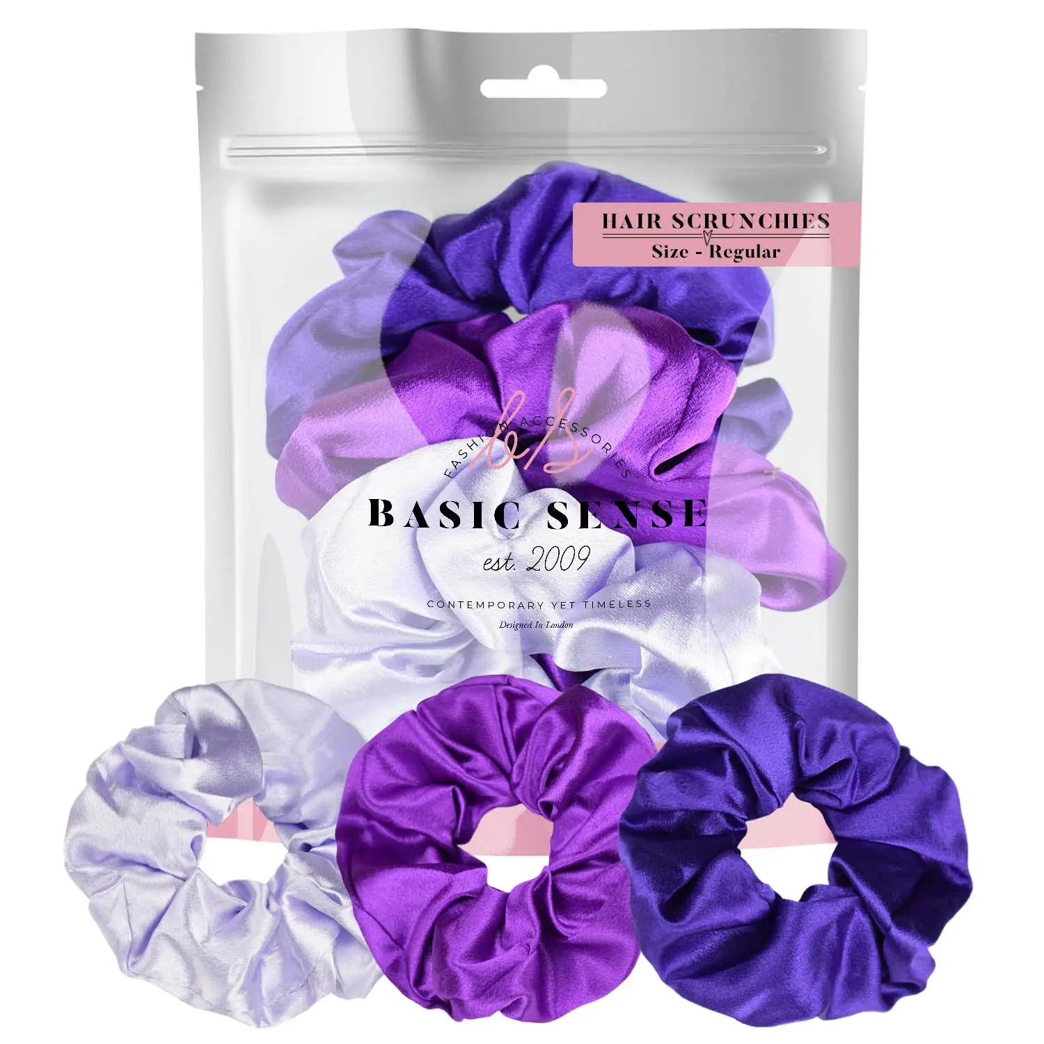 Shimmering Soft Satin Hair Scrunchies Pack - Luxurious Multipack of 3