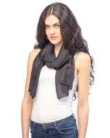 Silk scarf lightweight for women in black.