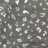 Silver foil leopard print scarf in gray with white spots
