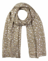Beige scarf with white spots from Silver Foil Leopard Print Large Scarf.