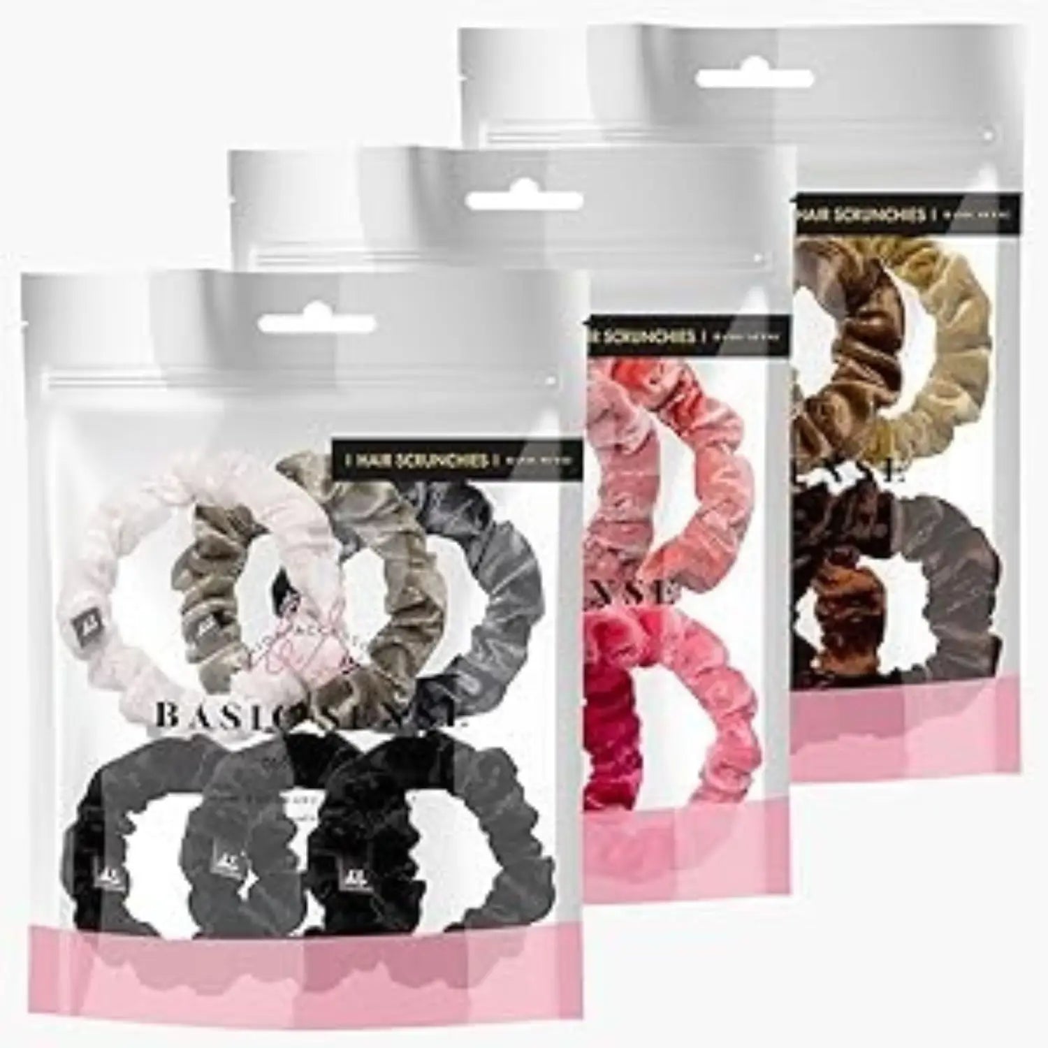 Velvet hair scrunchies 6pcs pack ideal for thin hair styling