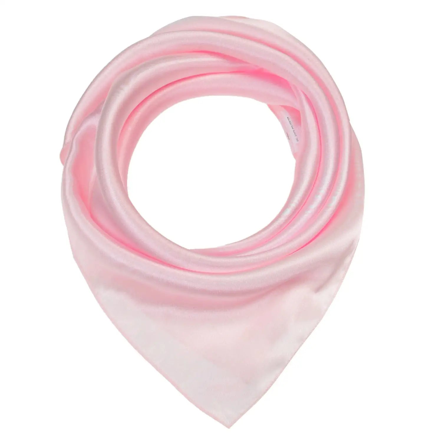 Smooth Satin Small Square Scarf in Pink on White Background