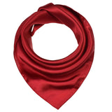 Smooth Satin Small Square Scarf in Red - Elegant square scarf on white background