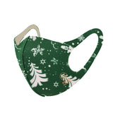 Snow Reindeer Christmas Tree Print Face Mask Covering