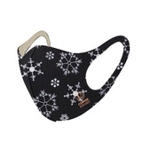 Snowflake printed copper ion infused face mask with snowflakes pattern