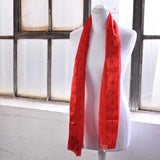 Soft Satin Stripe Music Note Scarf on mannequin by window