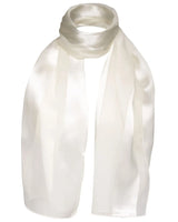 Solid Shimmering Satin Stripe Scarf - Lightweight on white background