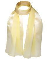 Yellow satin stripe scarf on white background