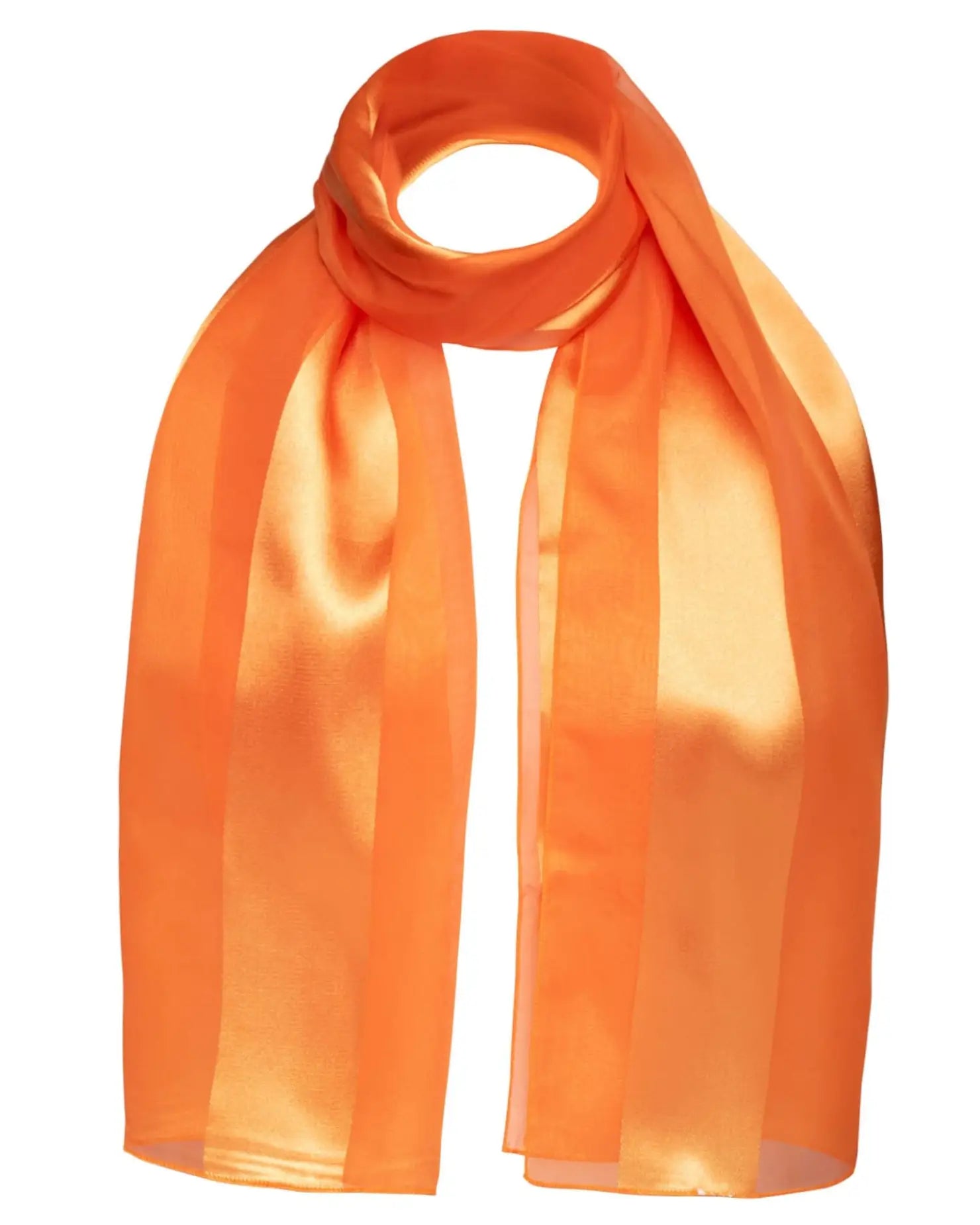 Bright orange satin stripe scarf - Lightweight Solid Shimmering option