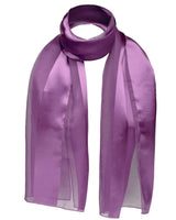 Purple Satin Stripe Scarf - Lightweight with Satin Ribbon