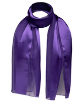 Purple satin stripe scarf with black border - Lightweight Solid Shimmering Stripe Scarf