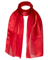 Red satin stripe scarf accessory on white background