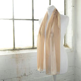 Close up of mannequin wearing Solid Shimmering Satin Stripe Scarf
